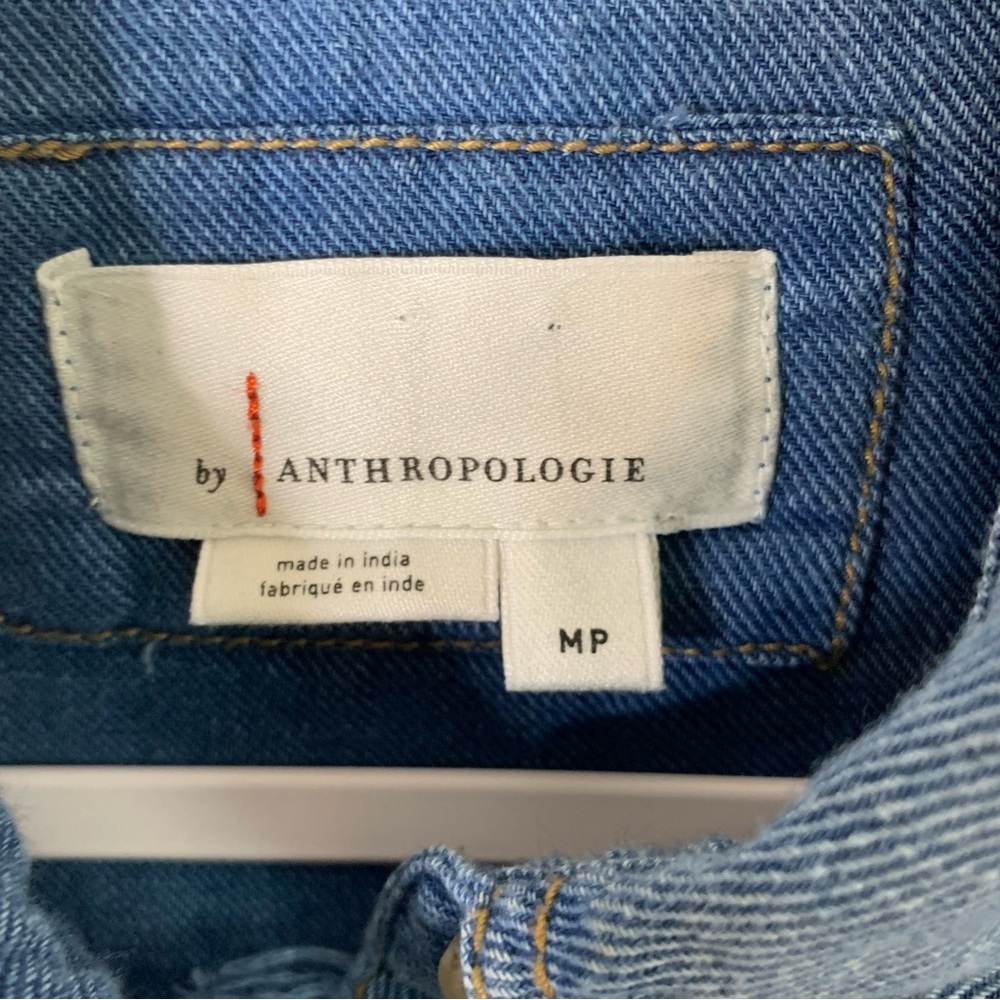 Anthropologie The Bettina Tiered Shirt Dress Denim Blue MP - Picture 8 of 9